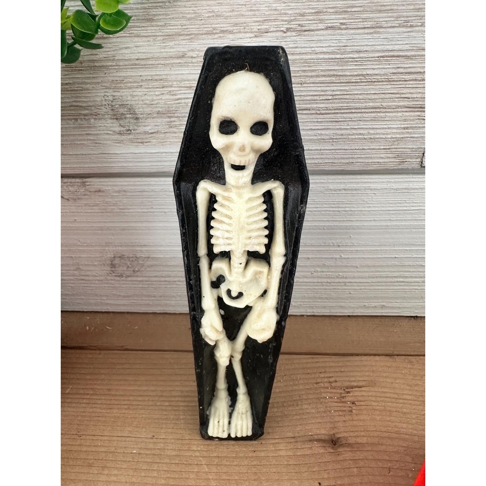 Vintage Gurley Skeleton in Coffin Candle